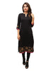Women's Black Contrast Gold Print, V Nk Slit - G & A Apparels - Distacart