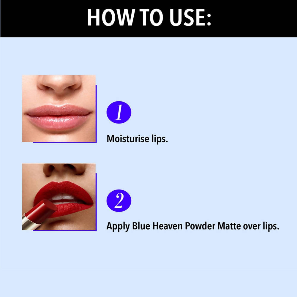 Blue Heaven Powder Matte Lipstick Sienna Sunset How To Use