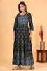Kaajh Women's Green Gold Print Embellishment Anarkali Kurta - Distacart