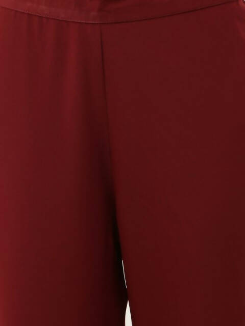 FIORRA Women's Maroon Poly Crepe Kaftan Type Kurta Set - Distacart