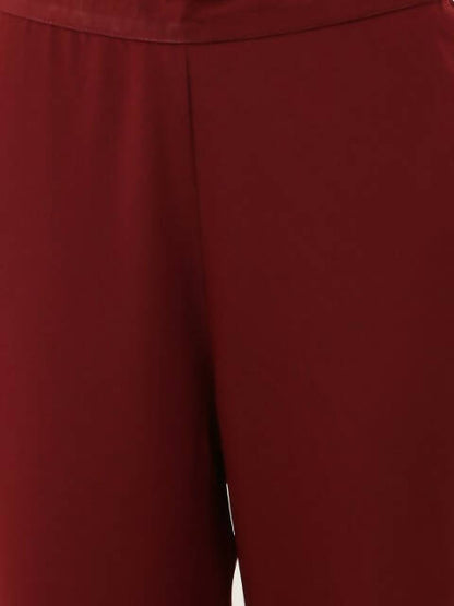 FIORRA Women's Maroon Poly Crepe Kaftan Type Kurta Set - Distacart