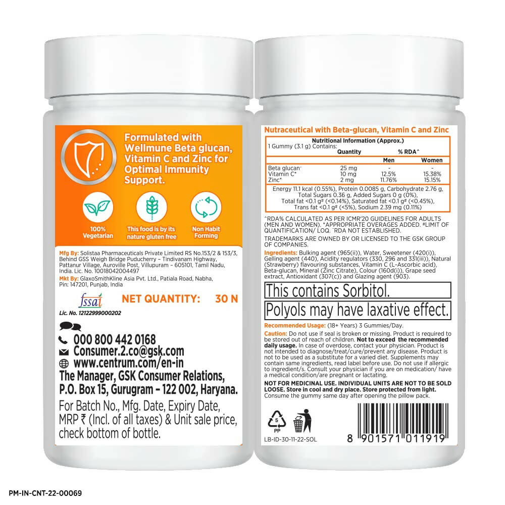 Centrum Immune Defence Gummies - Strawberry Flavor - Distacart
