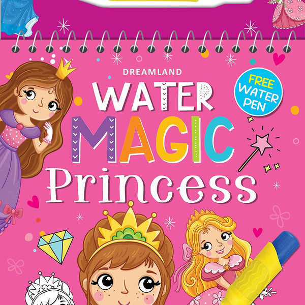 Dreamland Water Magic Princess- With Water Pen - Use over and over again : Children Drawing, Painting & Colouring Spiral Binding - Distacart