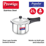 Thumbnail for Prestige Popular Stainless Steel Pressure Cooker, Silver
