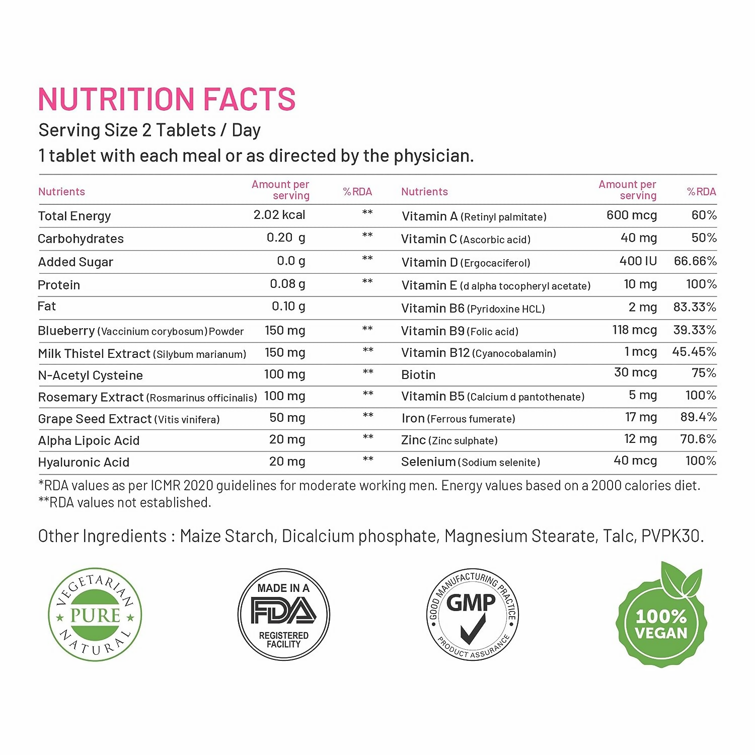 Bliss Welness Skin Multivitamin Tablets - Distacart