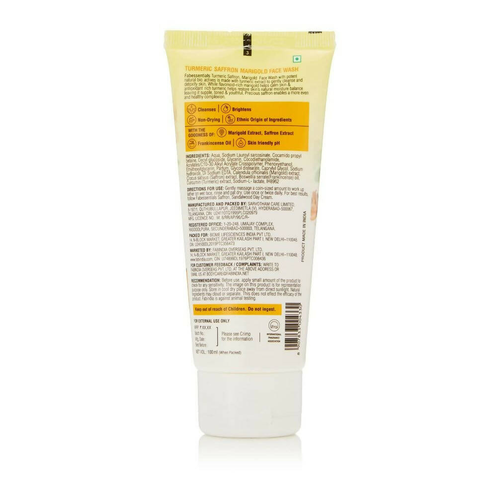 Fabessentials Turmeric Saffron Marigold Face Wash - Distacart