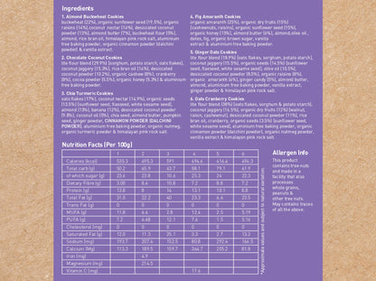 Nourish Organics Variety Cookies Pack ingredients