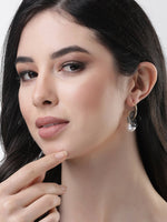 Thumbnail for NVR Women Gold-Toned Teardrop Shaped Drop Earrings - Distacart