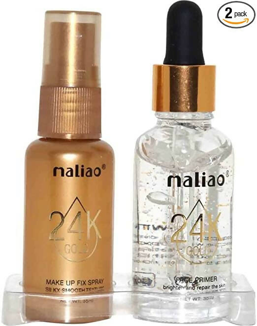 Maliao 24K Gold 2 In1 Face Primer And Makeup Fix Spray - Distacart