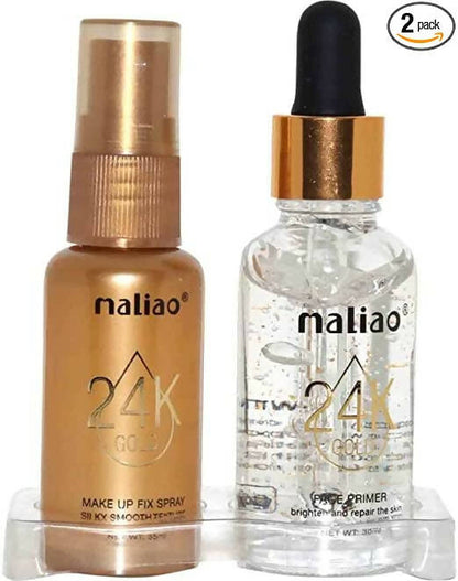 Maliao 24K Gold 2 In1 Face Primer And Makeup Fix Spray - Distacart