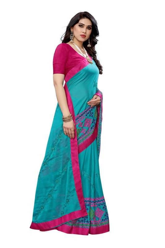 Vamika Rama Green Chiffon Emboridered Saree (SUIDHAGA RAMA)