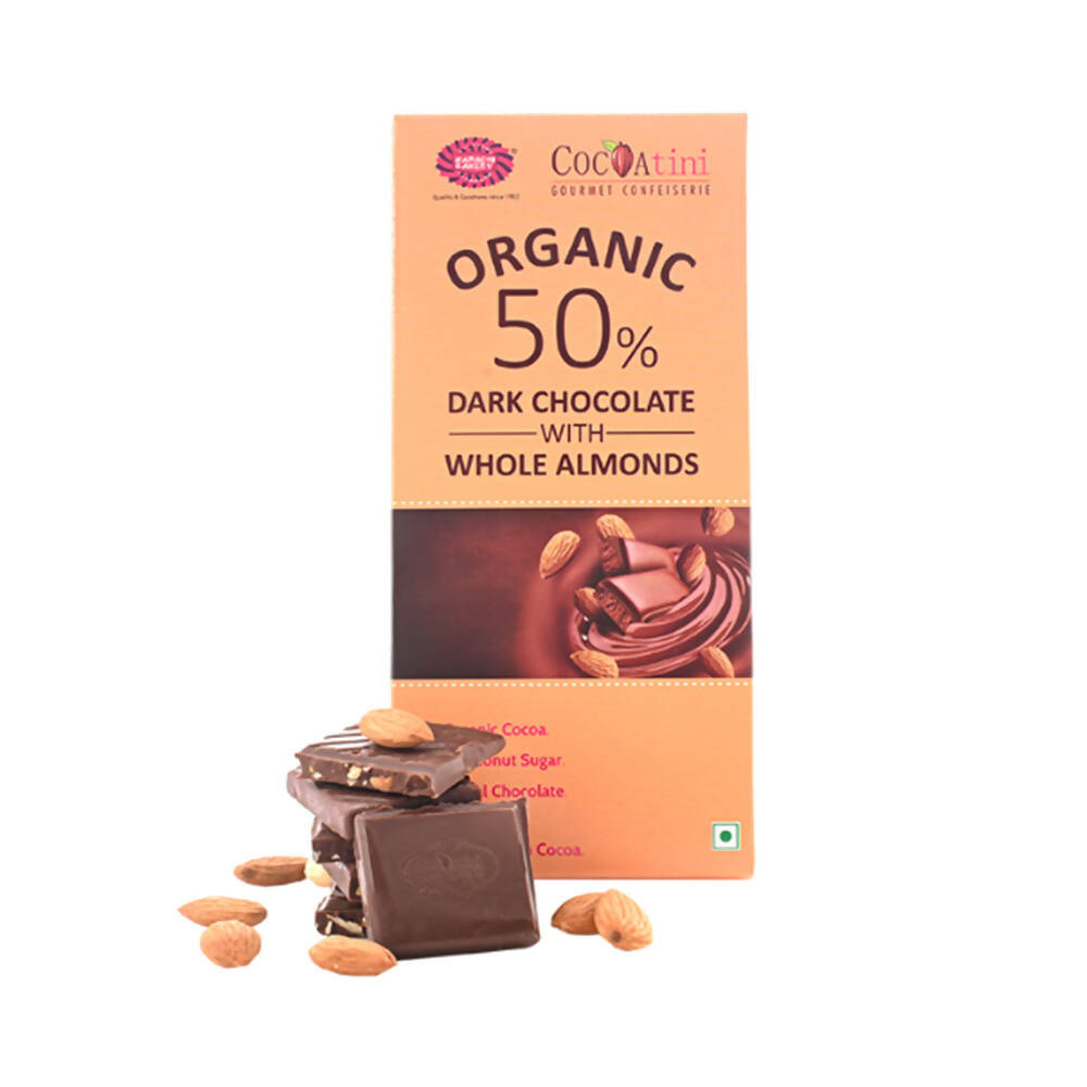 Cocoatini Organic 50% Dark Chocolate With Whole Almonds - Distacart