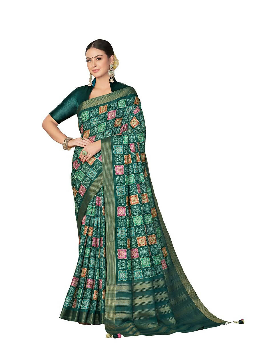 Green Rangkat Tussar Silk Woven Design Saree with Unstitched Blouse - Mohmanthan Eshani - Distacart