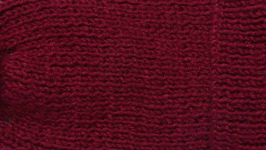 Chutput Kids Woollen Hand Knitted Pom Pom Detailed Cap - Maroon - Distacart