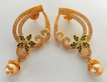 Green CZ Danglers - Distacart