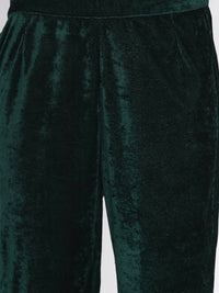 Thumbnail for Women Republic Green Velvet Embroidered Kurta With Pant - Distacart