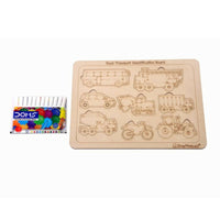 Thumbnail for Kraftsman Road Transport Vehicles Identification Puzzle Board With Color Kit Included - Distacart