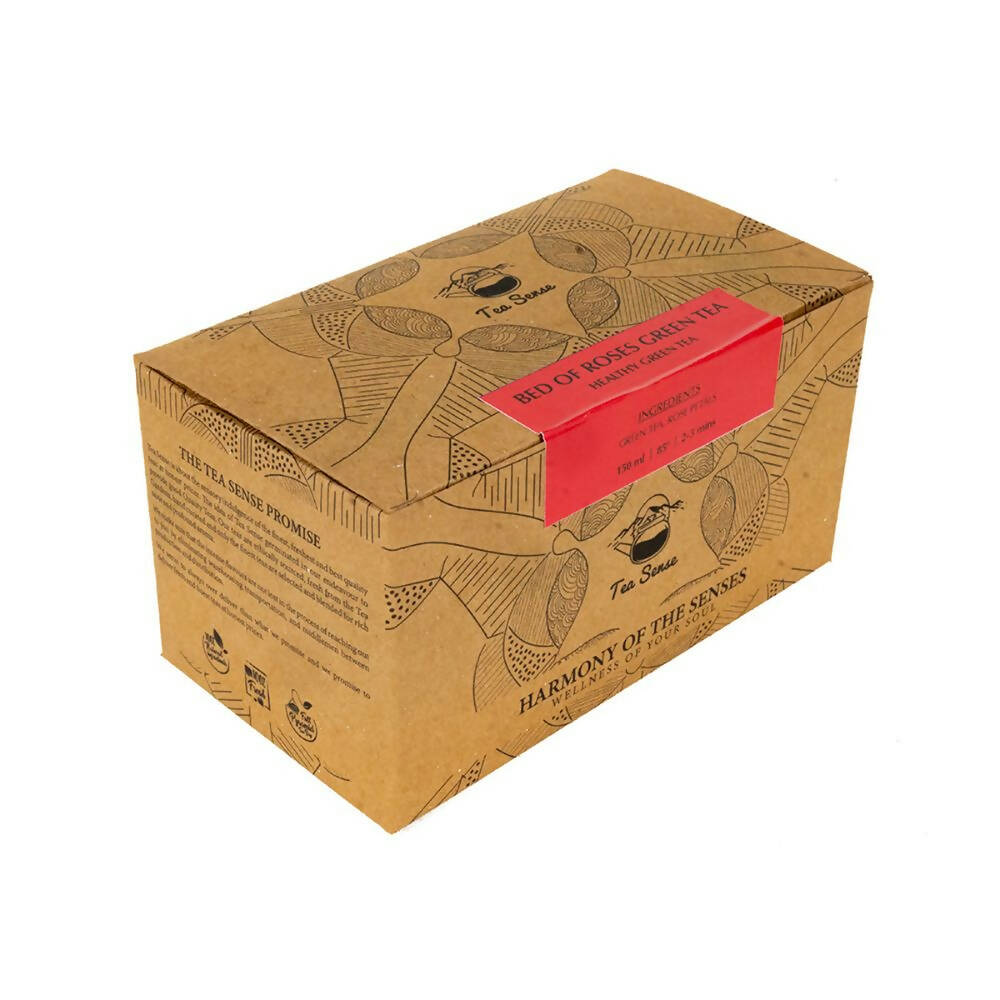 Tea Sense Bed Of Roses Green Tea Bags Box - Distacart