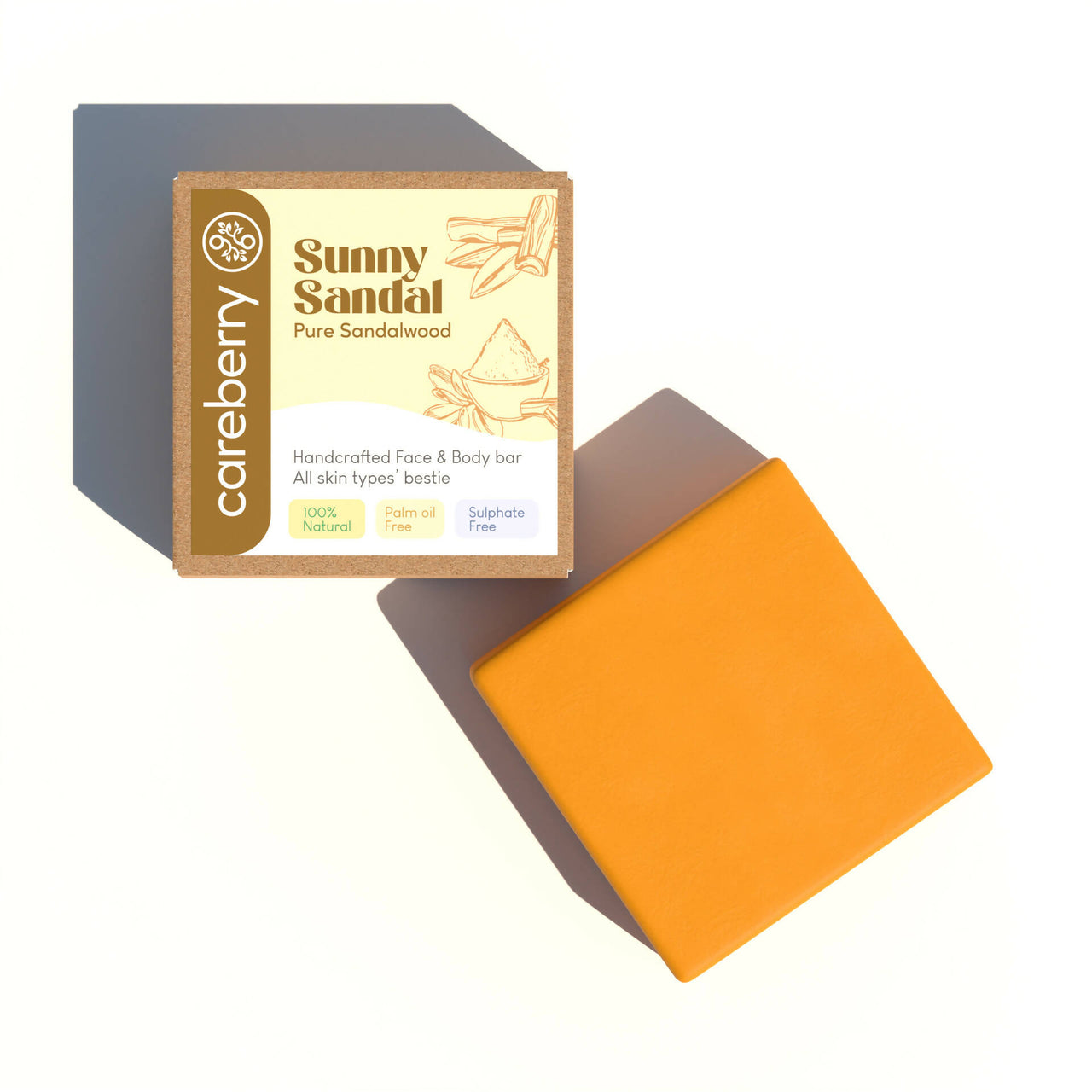 Careberry Sunny Sandal Brightening Handcrafted Face & Body Bar - Distacart