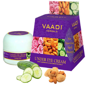 Vaadi Herbals Under Eye Cream Almond Oil and Cucumber Extract - Distacart
