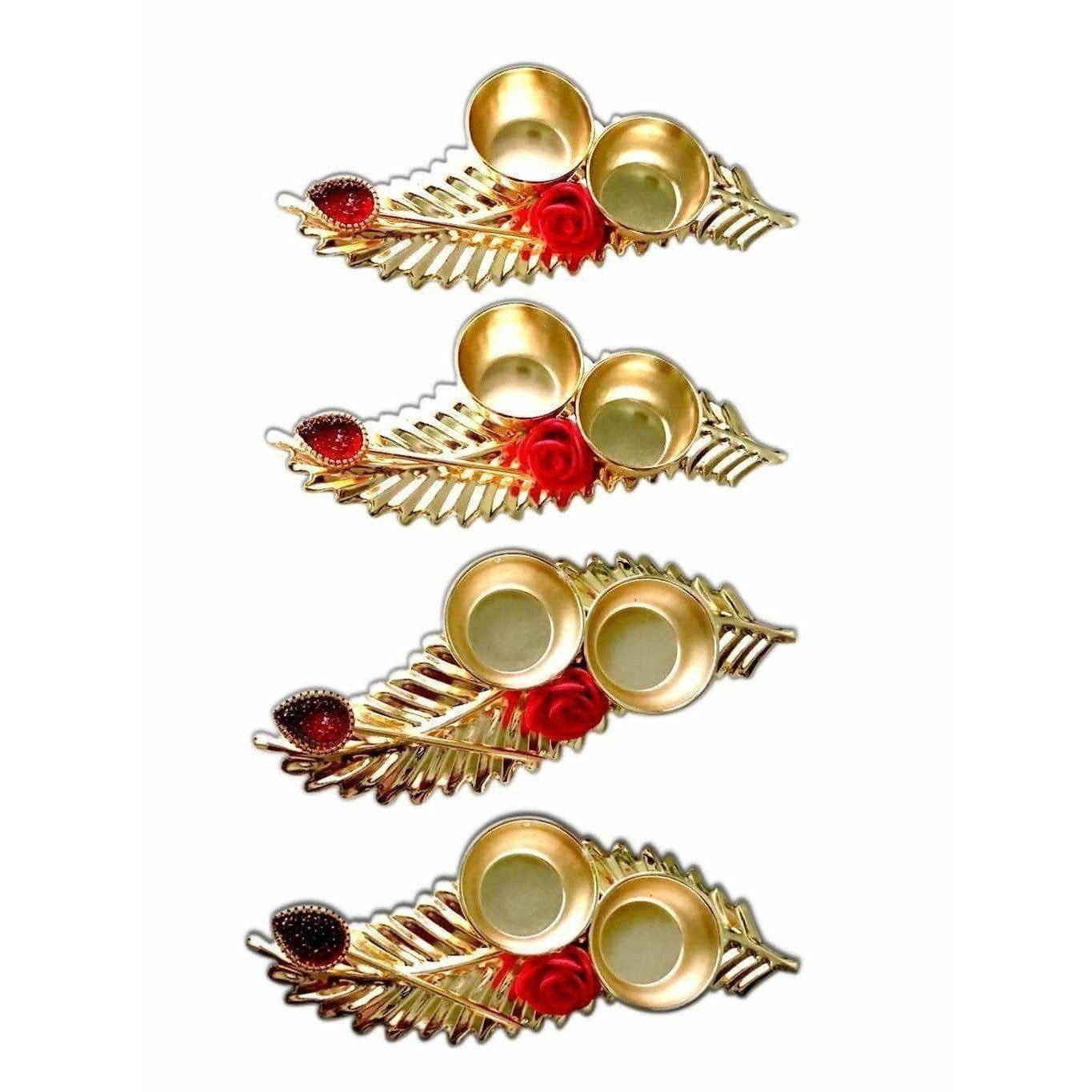 Leaf Shaped Haldi Kumkum Holder - 1 Piece - Distacart
