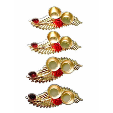 Leaf Shaped Haldi Kumkum Holder - 1 Piece - Distacart