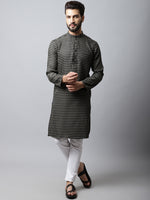 Thumbnail for Even Apparels Brown Pure Cotton Kurta With Band Collar - Distacart