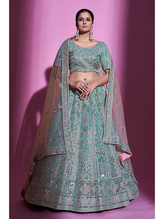 Myra Blue Gota Silk Embroidered Designer Lehenga Choli - Distacart