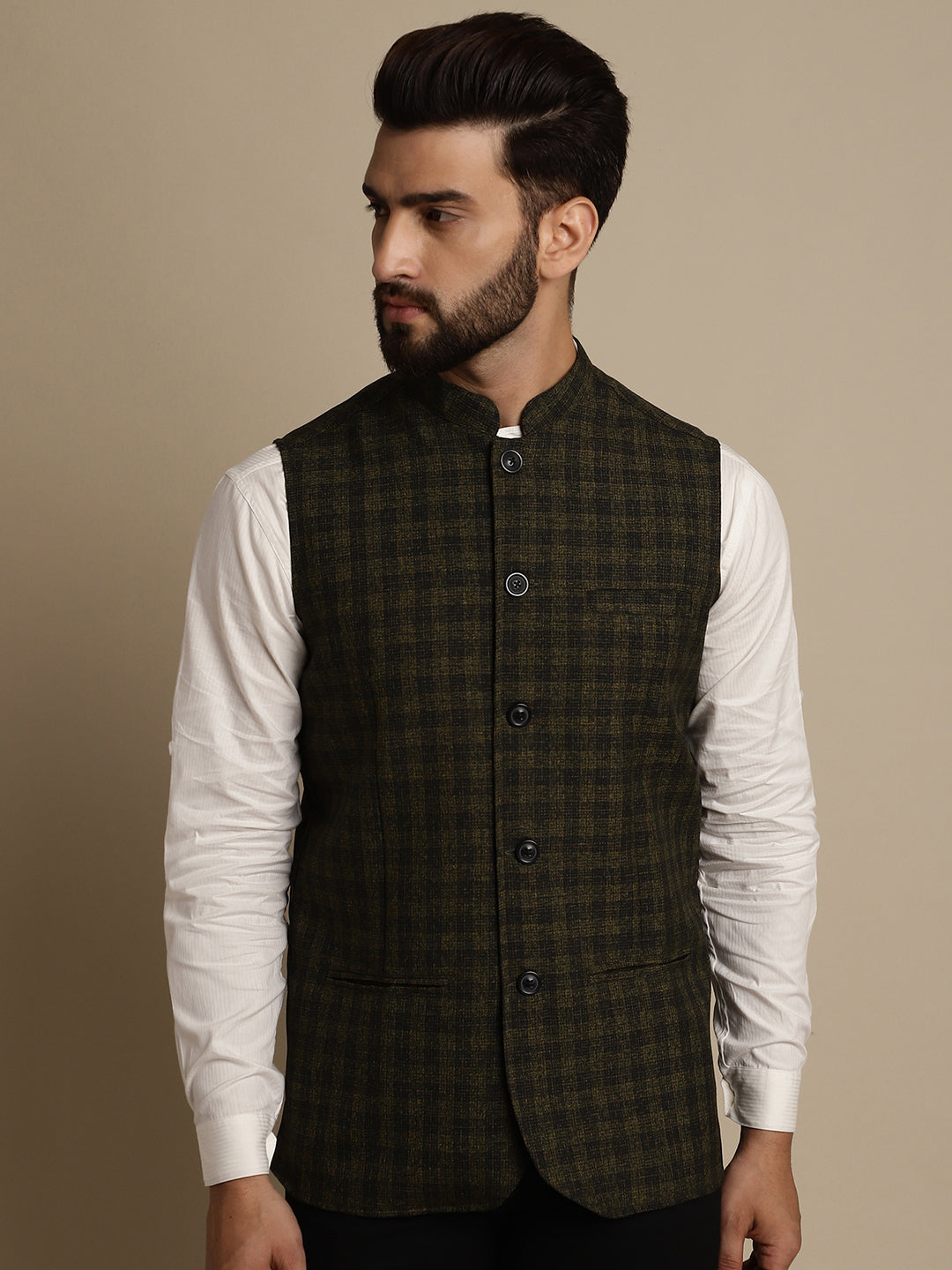 Even Apparels Men's Multi Mandarin Collar Waistcoat - Distacart