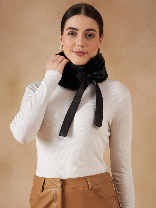 InWeave Women's Black Fur Neckpiece - Distacart