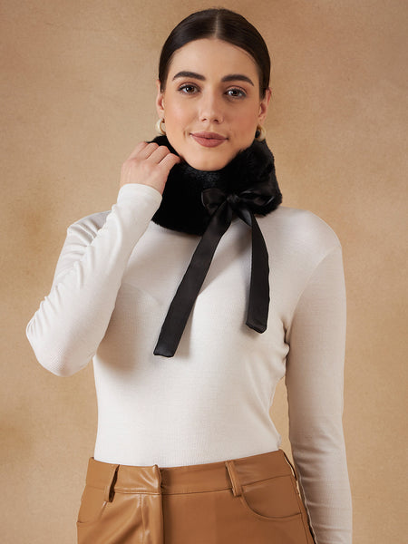 InWeave Women's Black Fur Neckpiece - Distacart
