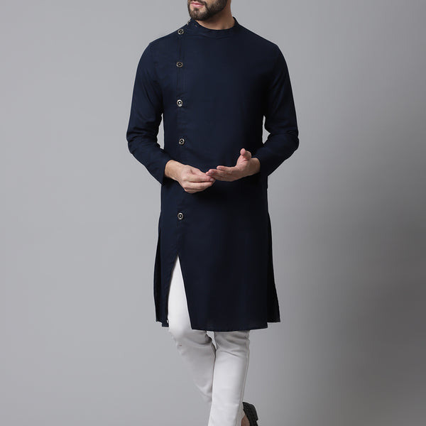 Even Apparels Blue Sherwani Kurta With Asymetrical Cut - Distacart