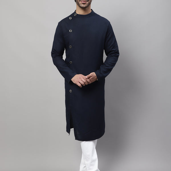Even Apparels Blue Sherwani Kurta With Asymetrical Cut - Distacart