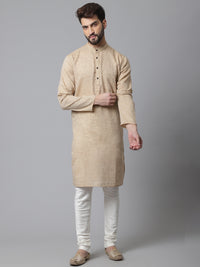 Thumbnail for Even Apparels Beige Solid Kurta With Band Collar - Distacart