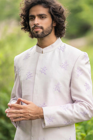 Lilac Majesty Designer Men's Sherwani by Hilo Designs - Distacart