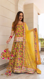 Thumbnail for Pomcha Jaipur Nitara Cotton Hand Block Skirt Set - Distacart