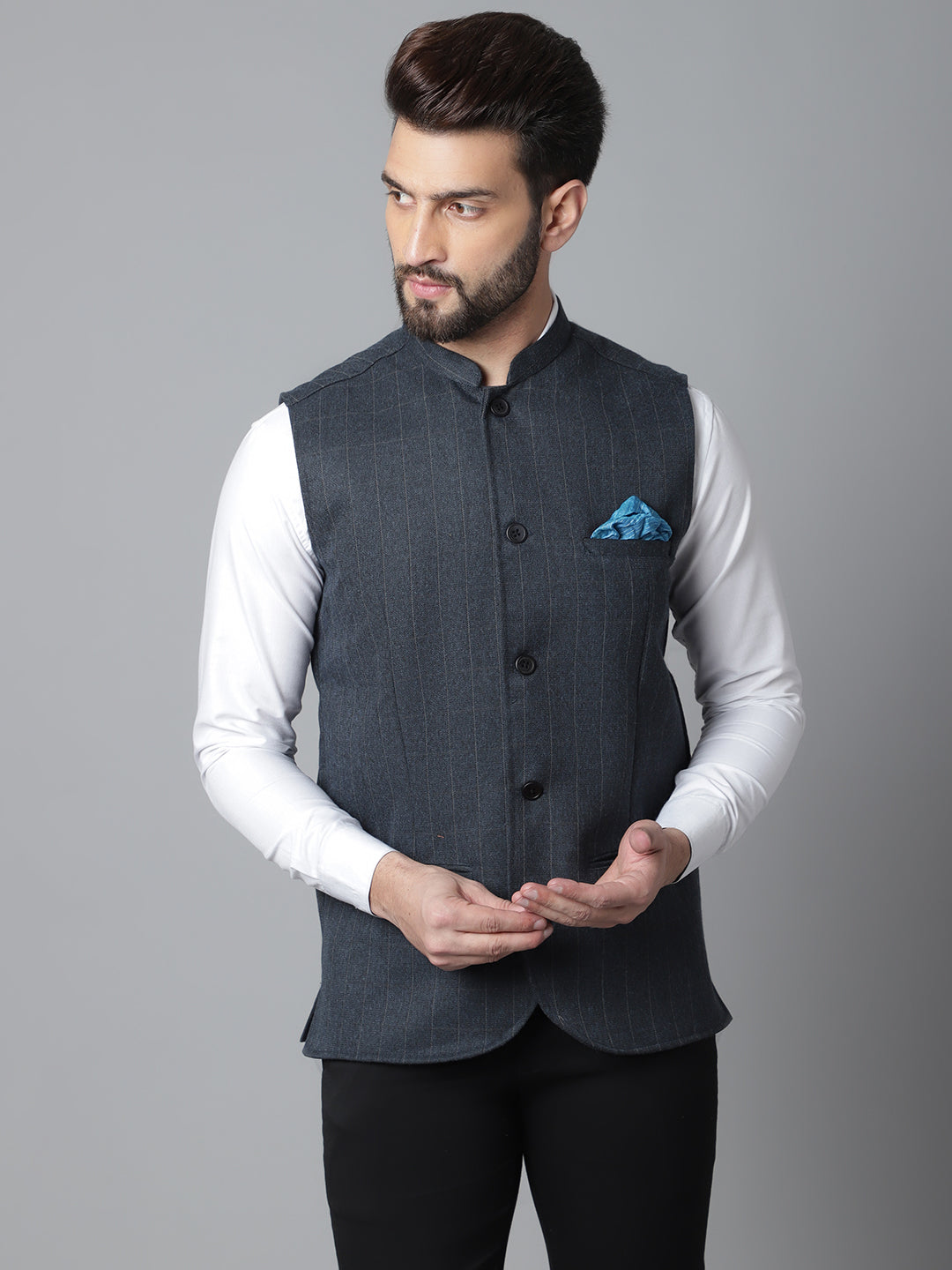 Even Apparels Men's Beige Nehru Jacket With Welt Pockets - Distacart