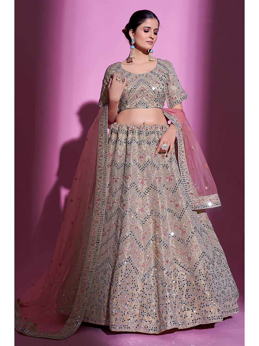 Myra Tan Gota Silk Embroidered Designer Lehenga Choli - Distacart