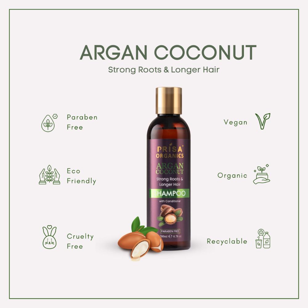 Prisa Organics Argan Coconut Shampoo - Distacart
