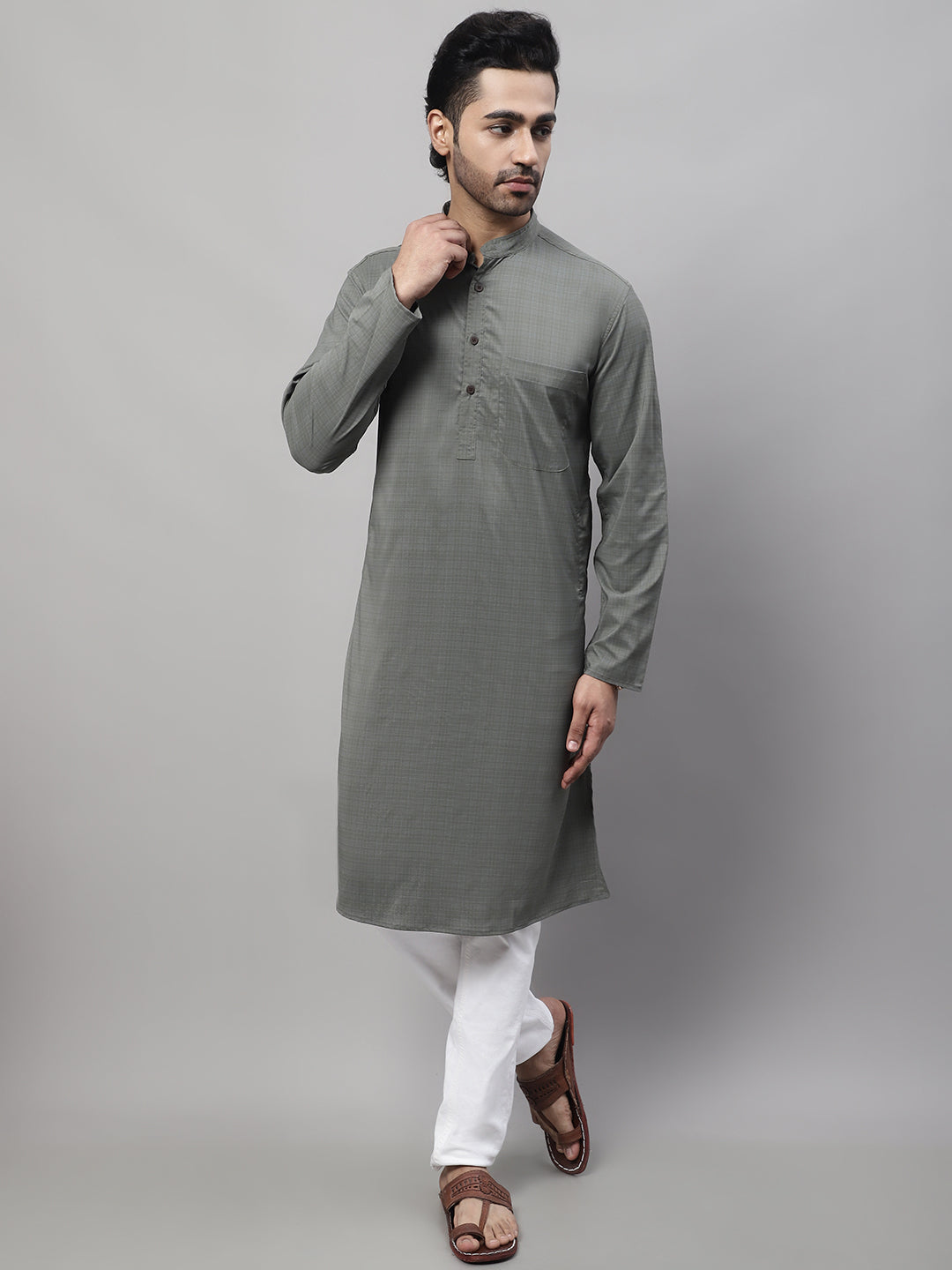 Even Apparels Multi Pure Cotton Kurta With Band Collar - Distacart