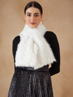 Thumbnail for InWeave Women's Pure White Faux Fur Neck Warmer - Distacart