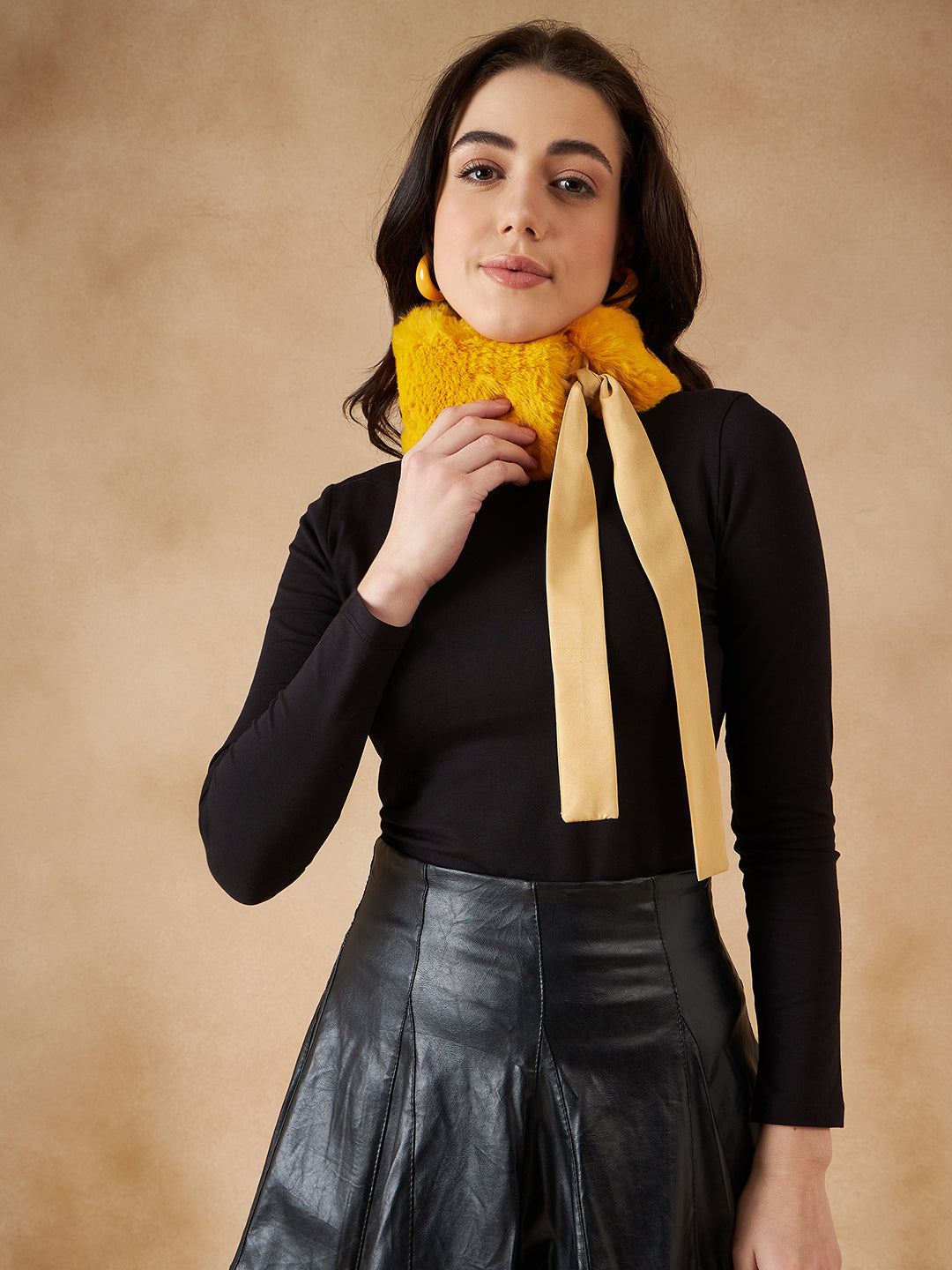 InWeave Women's Yellow Fur Neckpiece - Distacart