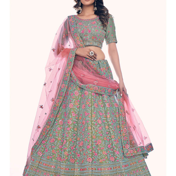 Myra Green Gota Silk Embroidered Designer Lehenga Choli - Distacart
