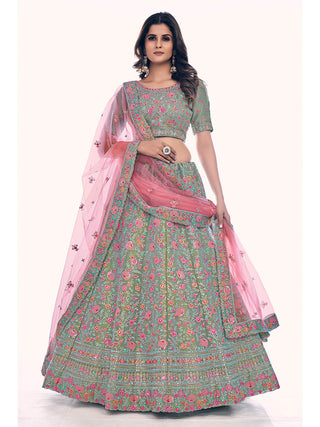 Myra Green Gota Silk Embroidered Designer Lehenga Choli - Distacart