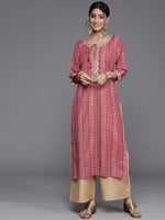 Thumbnail for Varanga Women Red & Beige Bandhani Printed Indie Prints Kurta - Distacart