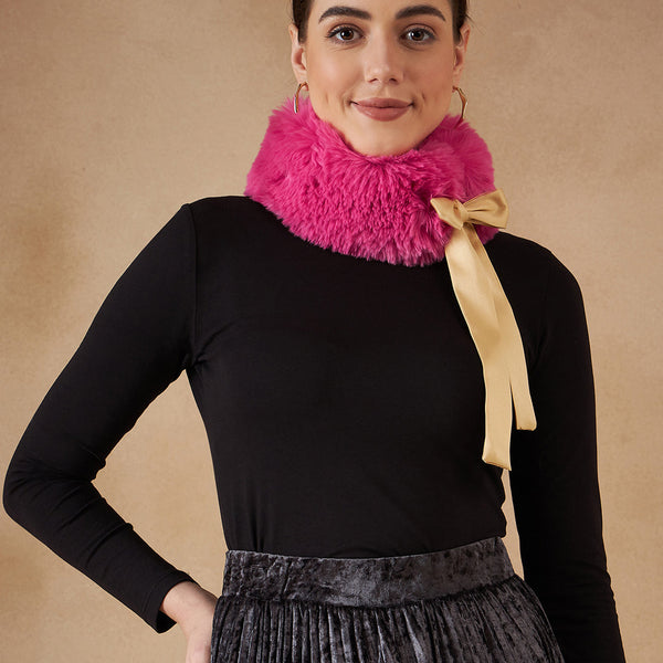 InWeave Women's Light Pink Fur Neckpiece - Distacart