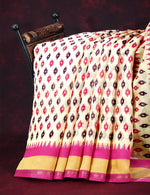 Thumbnail for Shades of Cream And Pink Colour Blouse Patola Design Semi Chanderi Saree By Gayathri Reddy Designer Studio - Distacart