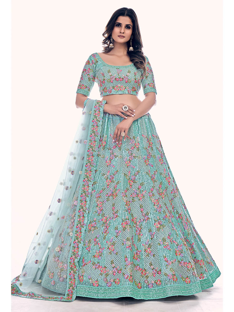 Myra Firozi Soft Net Embroidered Designer Lehenga Choli - Distacart