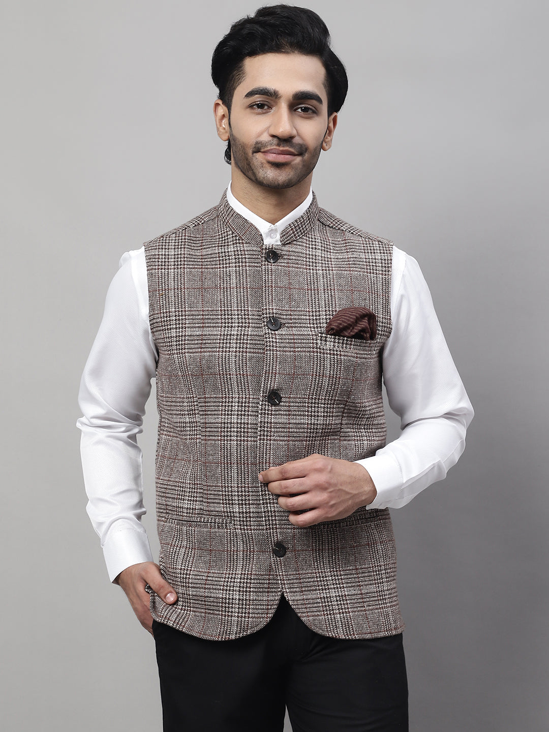 Even Apparels Men's Beige Pure Wool Nehru Jacket - Distacart