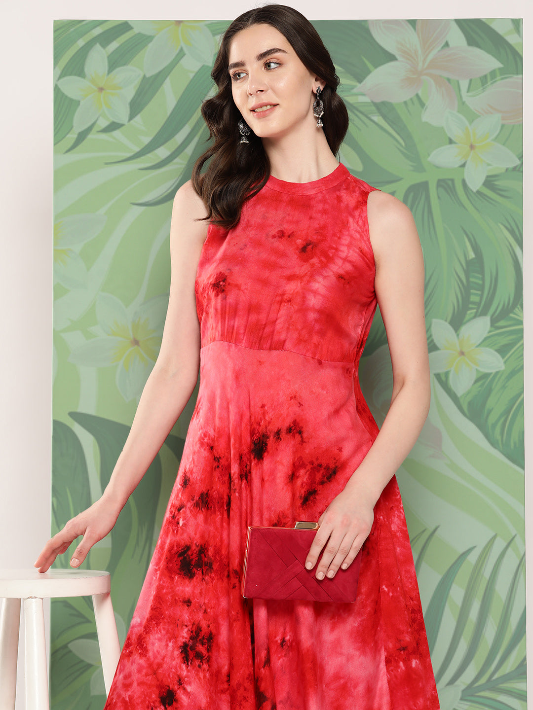 InWeave Women's Red Tie And Die Dress - Distacart